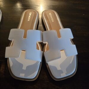 Top Moda White Slide Sandals for Women 8 New In Box